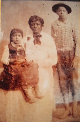 Clara Allen, Sarah Bean Allen Starr, and Claude Allen, circa 1890.