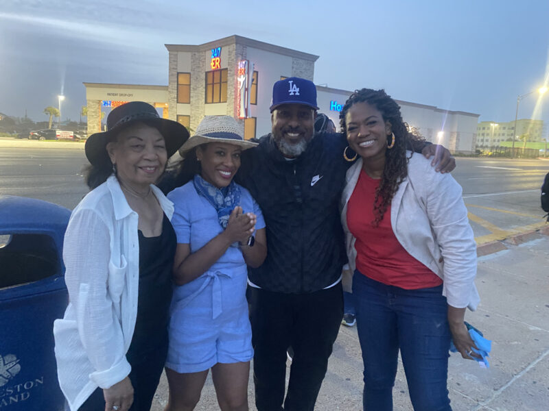 Ms. Marie, Soror Kelley, Rashidi, and me after wrapping in Galveston